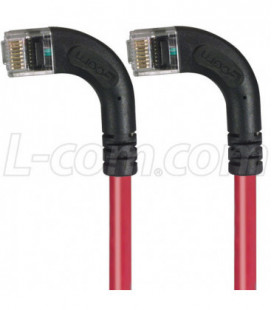 Category 6 LSZH Right Angle Patch Cable, Right Angle Left/Right Angle Left, Red, 1.0 ft