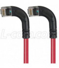 Category 6 LSZH Right Angle Patch Cable, Right Angle Left/Right Angle Left, Red, 1.0 ft