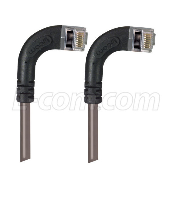 Category 6 Shielded LSZH Right Angle Patch Cable, Right Angle Right/Right Angle Right, Gray, 7.0ft