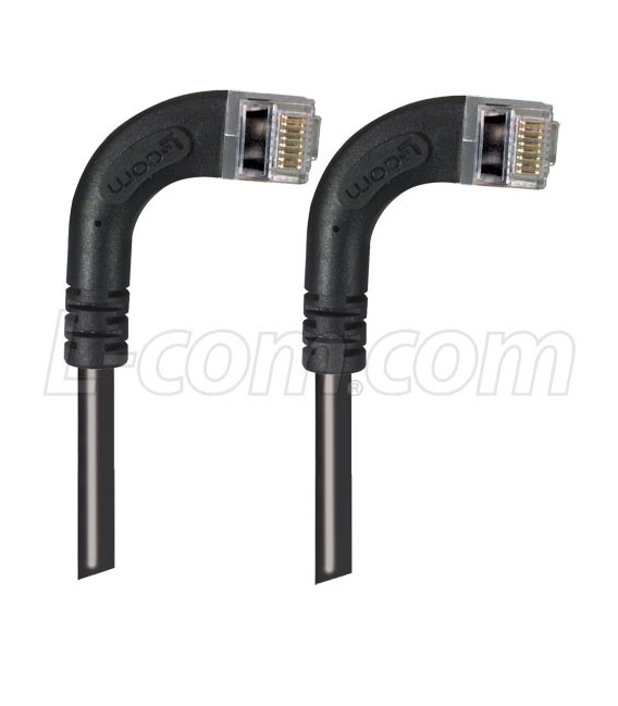 Category 6 Shielded LSZH Right Angle Patch Cable, Right Angle Right/Right Angle Right, Black, 7.0ft