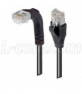 Category 6 Shielded LSZH Right Angle Patch Cable, Straight/Right Angle Down, Black, 3.0 ft