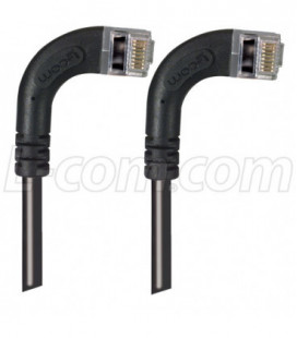 Category 6 Shielded LSZH Right Angle Patch Cable, Right Angle Right/Right Angle Right, Black, 3.0ft