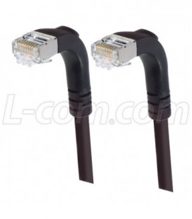 Category 6 Shielded LSZH Right Angle Patch Cable, Right Angle Down/Right Angle Down, Black, 10.0 ft