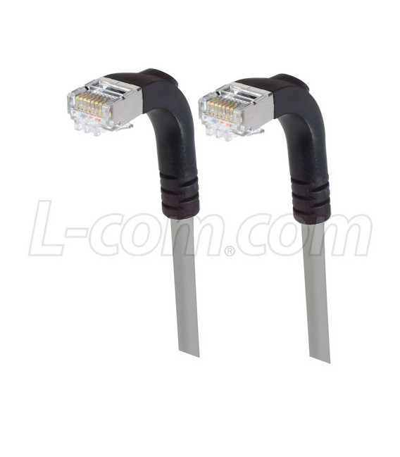 Category 6 Shielded LSZH Right Angle Patch Cable, Right Angle Down/Right Angle Down, Gray, 5.0 ft