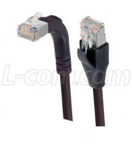 Category 6 Shielded LSZH Right Angle Patch Cable, Straight/Right Angle Up, Black, 2.0 ft