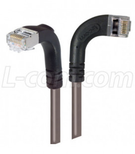 Category 6 Shielded LSZH Right Angle Patch Cable, Right Angle Right/Right Angle Down, Gray, 1.0 ft
