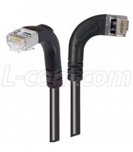 Category 6 Shielded LSZH Right Angle Patch Cable, Right Angle Right/Right Angle Down, Black, 5.0 ft