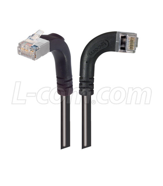 Category 6 Shielded LSZH Right Angle Patch Cable, Right Angle Right/Right Angle Up, Black, 25.0 ft