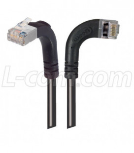 Category 6 Shielded LSZH Right Angle Patch Cable, Right Angle Right/Right Angle Up, Black, 25.0 ft