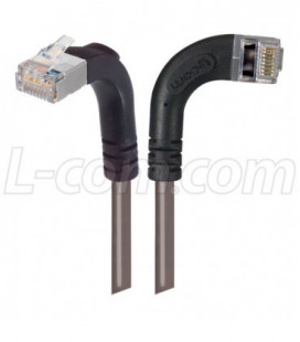 Category 6 Shielded LSZH Right Angle Patch Cable, Right Angle Right/Right Angle Up, Gray, 15.0 ft