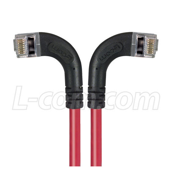 Category 6 Shielded LSZH Right Angle Patch Cable, Right Angle Left/Right Angle Right, Red, 3.0 ft