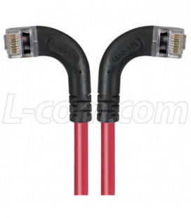 Category 6 Shielded LSZH Right Angle Patch Cable, Right Angle Left/Right Angle Right, Red, 25.0 ft