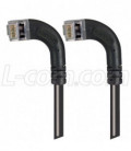 Category 6 Shielded LSZH Right Angle Patch Cable, Right Angle Left/Right Angle Left, Black, 1.0 ft