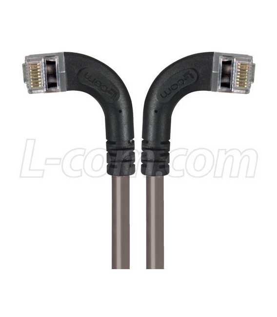 Category 6 Shielded LSZH Right Angle Patch Cable, Right Angle Left/Right Angle Right, Gray, 30.0 ft