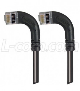 Category 6 Shielded LSZH Right Angle Patch Cable, Right Angle Left/Right Angle Left, Black, 10.0 ft