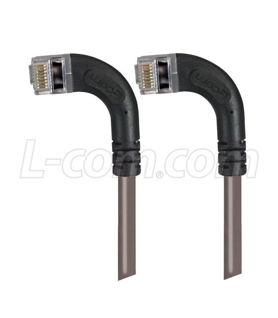 Category 6 Shielded LSZH Right Angle Patch Cable, Right Angle Left/Right Angle Left, Gray, 1.0 ft