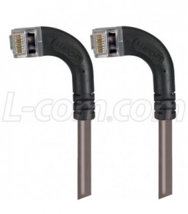 Category 6 Shielded LSZH Right Angle Patch Cable, Right Angle Left/Right Angle Left, Gray, 1.0 ft
