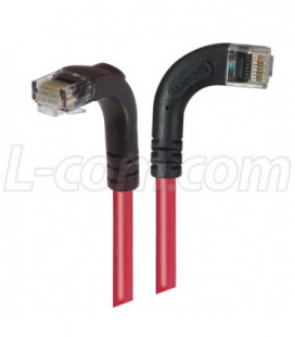 Category 6 LSZH Right Angle Patch Cable, Right Angle Right/Right Angle Down, Red, 10.0 ft