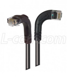 Category 6 LSZH Right Angle Patch Cable, Right Angle Right/Right Angle Down, Black, 5.0 ft