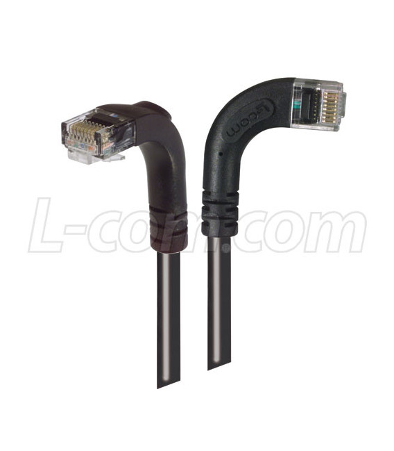 Category 6 LSZH Right Angle Patch Cable, Right Angle Right/Right Angle Down, Black, 3.0 ft