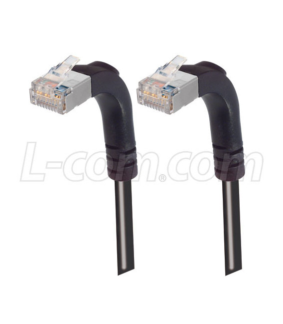 Category 6 Shielded LSZH Right Angle Patch Cable, Right Angle Up/Right Angle Up, Black, 7.0 ft