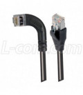 Category 6 Shielded LSZH Right Angle Patch Cable, Straight/Right Angle Left, Black, 1.0 ft