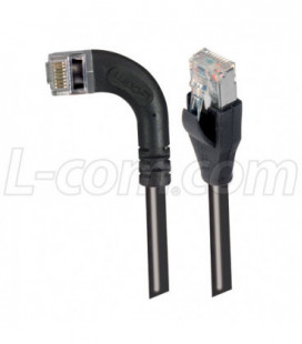 Category 6 Shielded LSZH Right Angle Patch Cable, Straight/Right Angle Left, Black, 15.0 ft