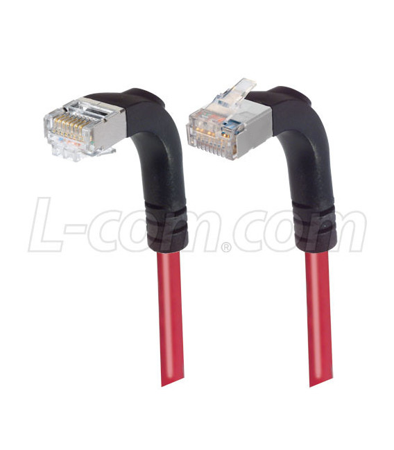 Category 6 Shielded LSZH Right Angle Patch Cable, Right Angle Up/Right Angle Down, Red, 7.0 ft
