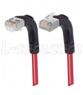 Category 6 Shielded LSZH Right Angle Patch Cable, Right Angle Up/Right Angle Down, Red, 2.0 ft
