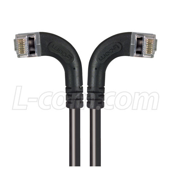 Category 6 Shielded LSZH Right Angle Patch Cable, Right Angle Left/Right Angle Right, Black, 30.0 ft