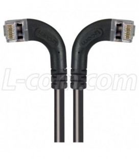 Category 6 Shielded LSZH Right Angle Patch Cable, Right Angle Left/Right Angle Right, Black, 3.0 ft