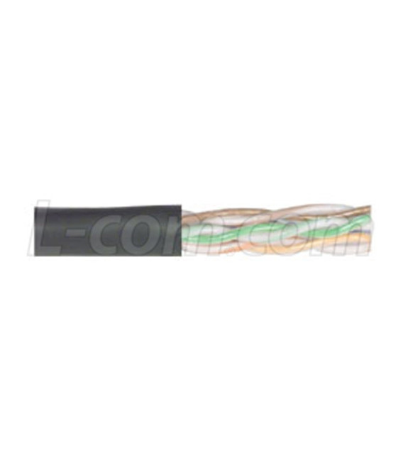 Category 6a UTP PE Outdoor 23 AWG Solid, 1,000ft, Black