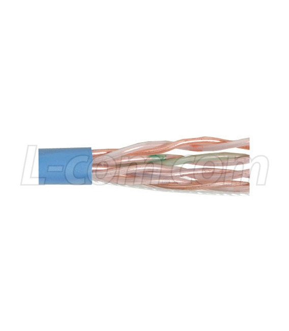 Category 5E UTP Plenum Rated 24 AWG 4-Pair Solid Conductor Blue, 1KFT