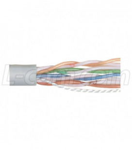 Category 5E UTP Plenum Rated 24 AWG 4-Pair Solid Conductor Gray, 1KFT