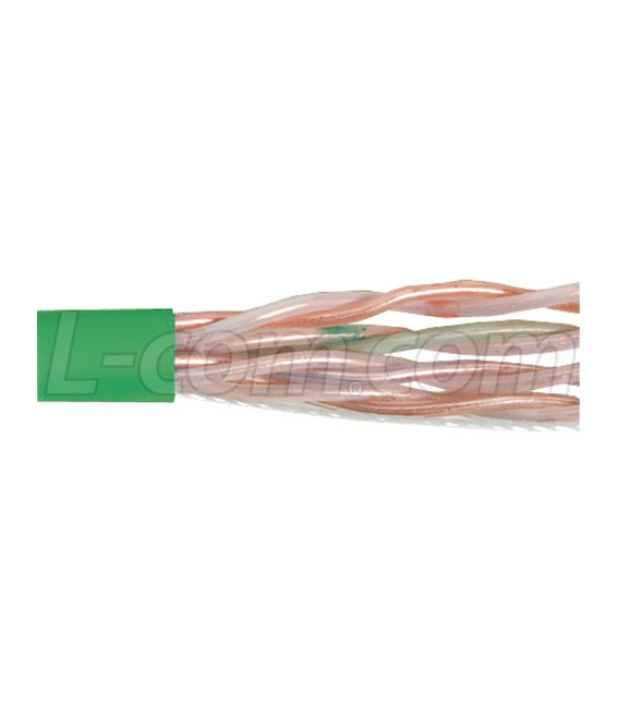 Category 6 UTP Plenum Rated 23 AWG 4-Pair Solid Conductor Green, 1KFT