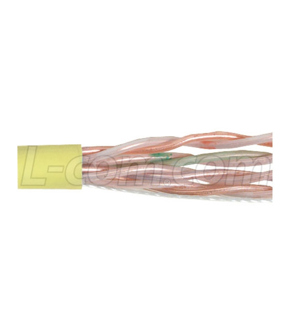 Category 5E UTP Plenum Rated 24 AWG 4-Pair Solid Conductor Yellow, 1KFT