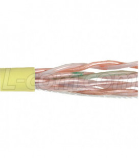Category 5E UTP Plenum Rated 24 AWG 4-Pair Solid Conductor Yellow, 1KFT