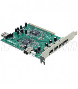 6 Port USB 2.0/FireWire Combo PCI Adapter