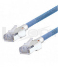 Category 5e Slim Aerospace Ethernet Cable High-Temp SF/UTP FEP Blue RJ45, 2.0ft