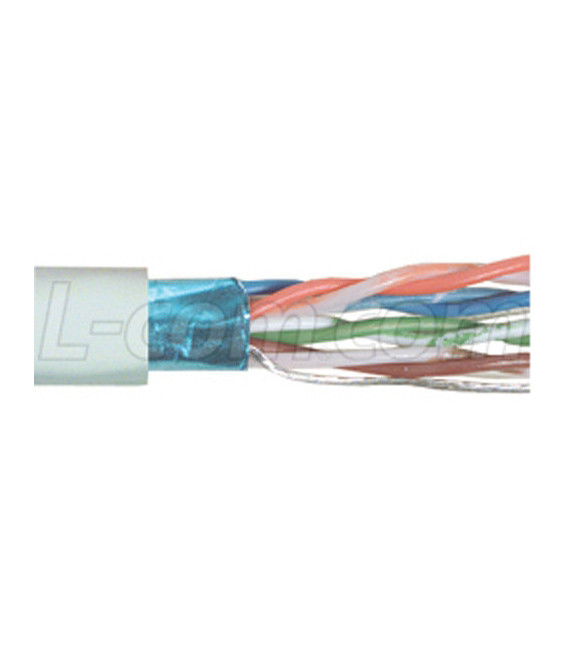Category 6A F/UTP Plenum Rated 23 AWG 4 Solid Conductor White, 1KFT
