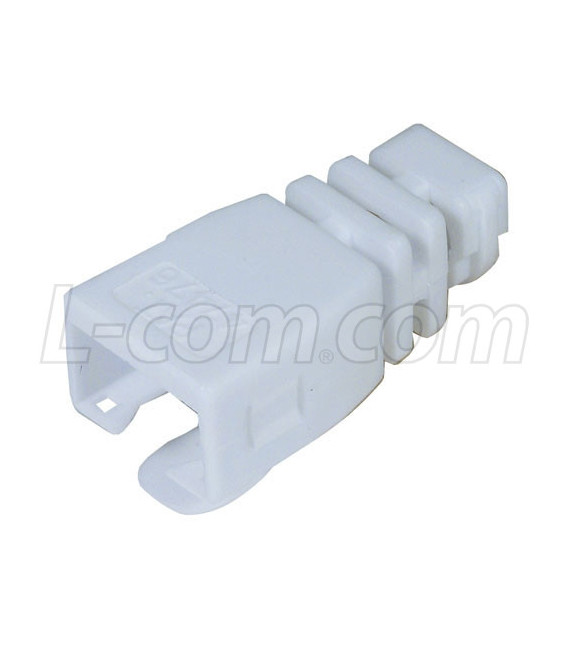 RJ45 Snap-on Strain Relief Boot- White, Bag 50