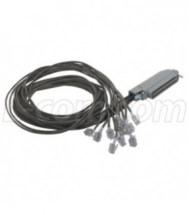 Cat. 3 Telco Breakout Cable, Male Telco / 12 (6x4), 3.0 ft