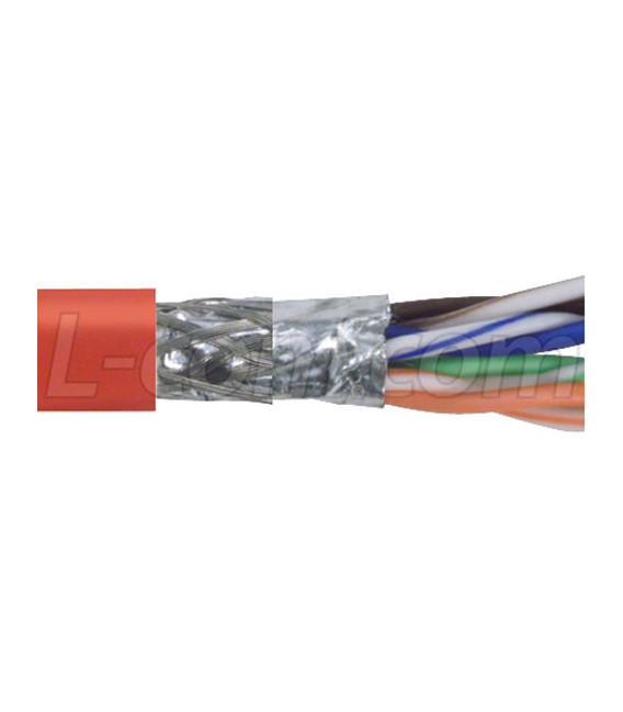 Category 5E SF/UTP LSZH 26 AWG 4-Pair Stranded Conductor Lt Red, 1KFT
