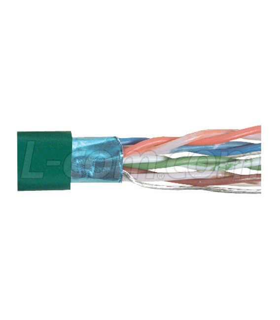 Category 6A F/UTP PVC 26 AWG 4-Pair Stranded Conductor Green, 1KFT
