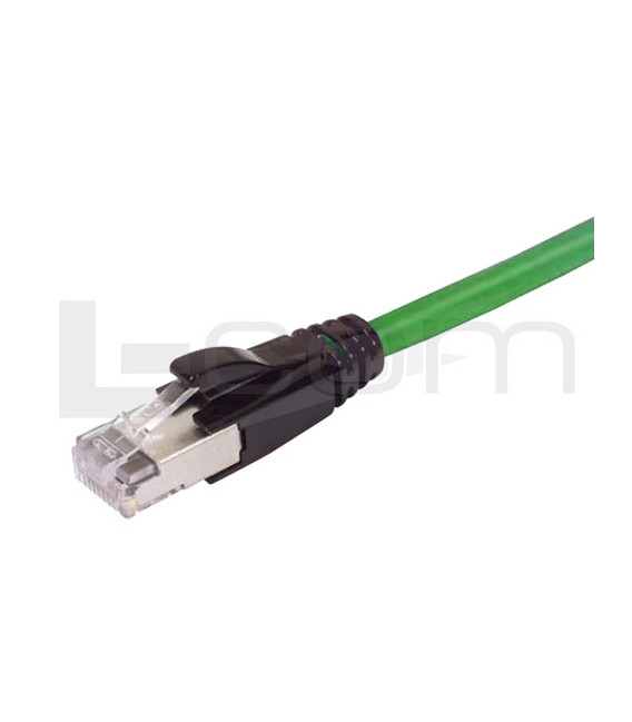 Plenum Rated Shielded Category 6a Cable, RJ45 / RJ45, 23AWG Solid, Green 30.0ft