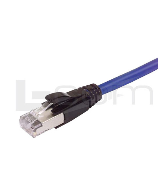 Plenum Rated Shielded Category 6a Cable, RJ45 / RJ45, 23AWG Solid, Blue, 75.0ft