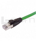 Plenum Rated Shielded Category 6a Cable, RJ45 / RJ45, 23AWG Solid, Green 15.0ft