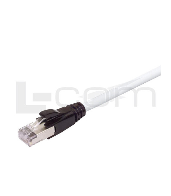 Plenum Rated Shielded Category 6a Cable, RJ45 / RJ45, 23AWG Solid, White, 1.0ft