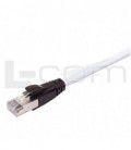 Plenum Rated Shielded Category 6a Cable, RJ45 / RJ45, 23AWG Solid, White, 3.0ft