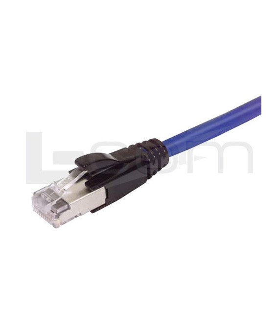 Plenum Rated Shielded Category 6a Cable, RJ45 / RJ45, 23AWG Solid, Blue, 25.0ft